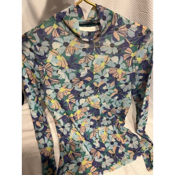 Maeve by anthropology long sleeve sheer top with collar size XS - Picture 3 of 5